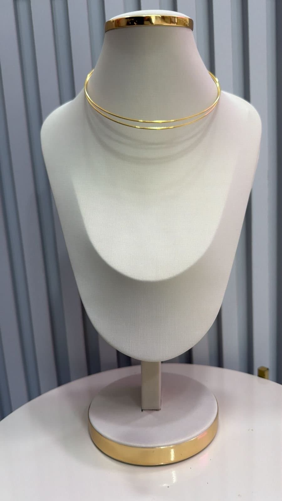 Colar Choker Fino Liso Duplo