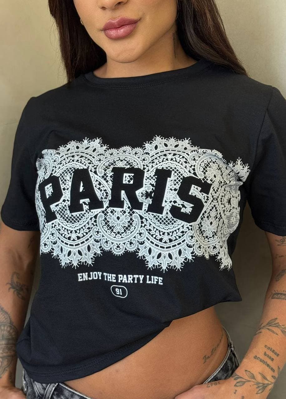 T-shirt Paris Preta