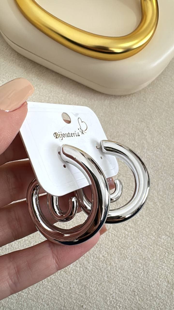 Brinco Luxo Spiral Prata