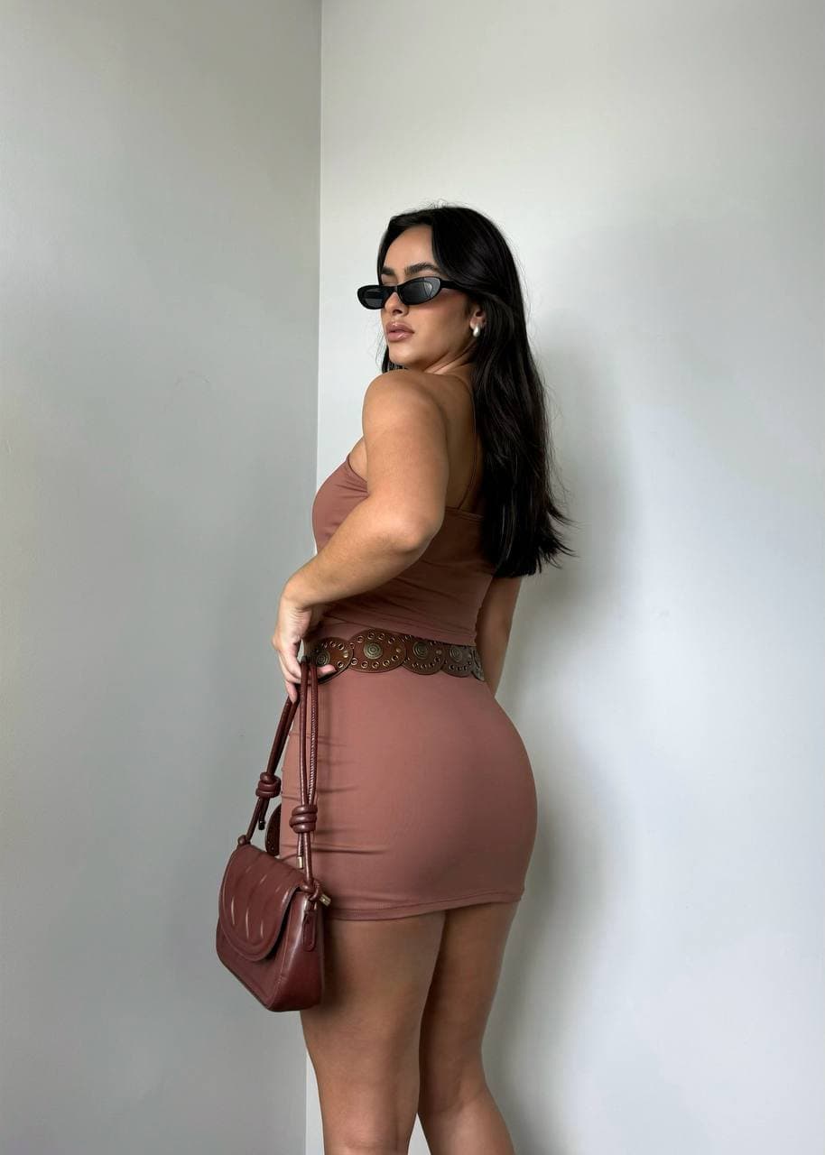 Saia Jessica Poliamida Marrom