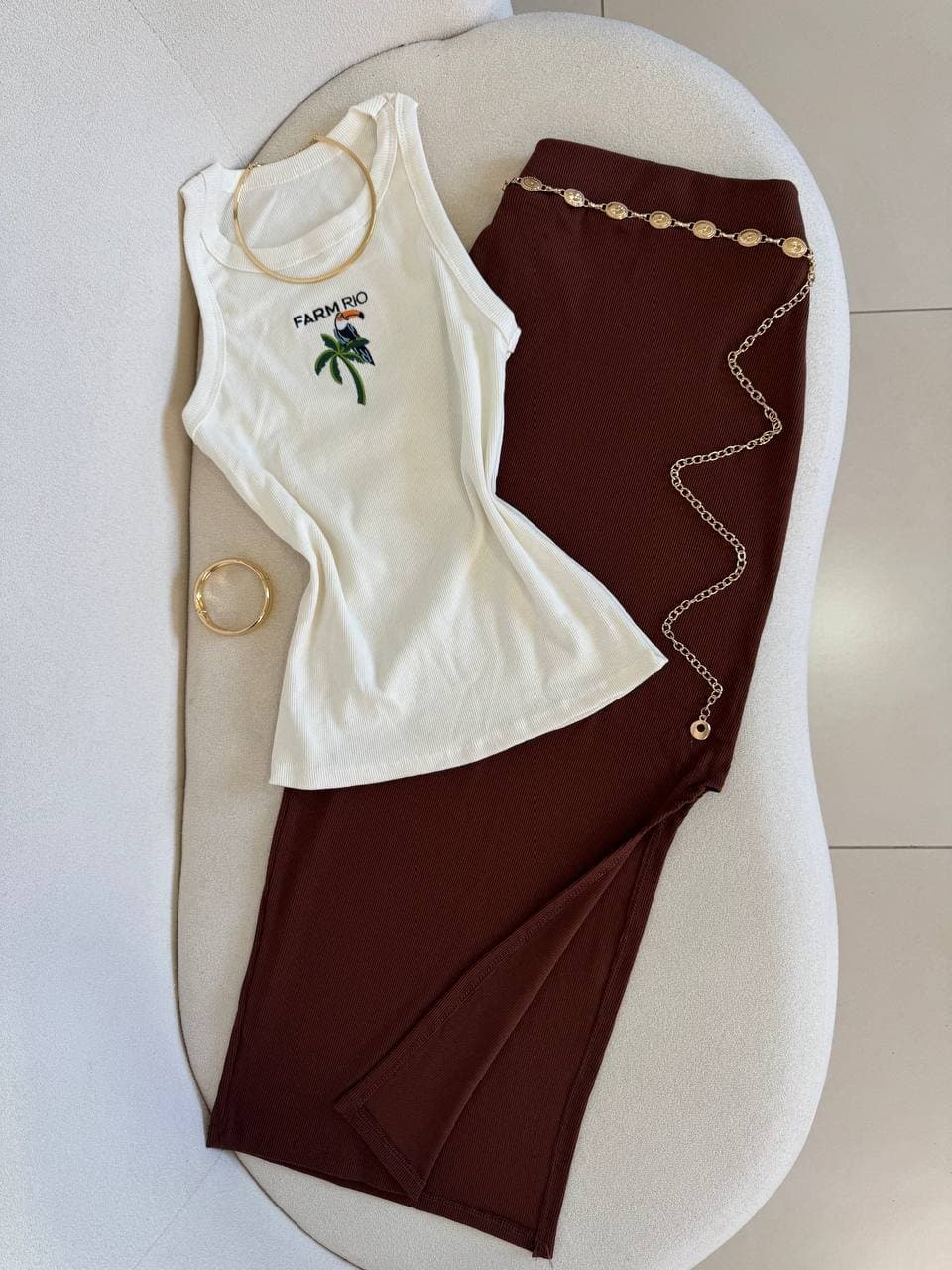 Cinto Corrente Pequenas Mandalas Dourado