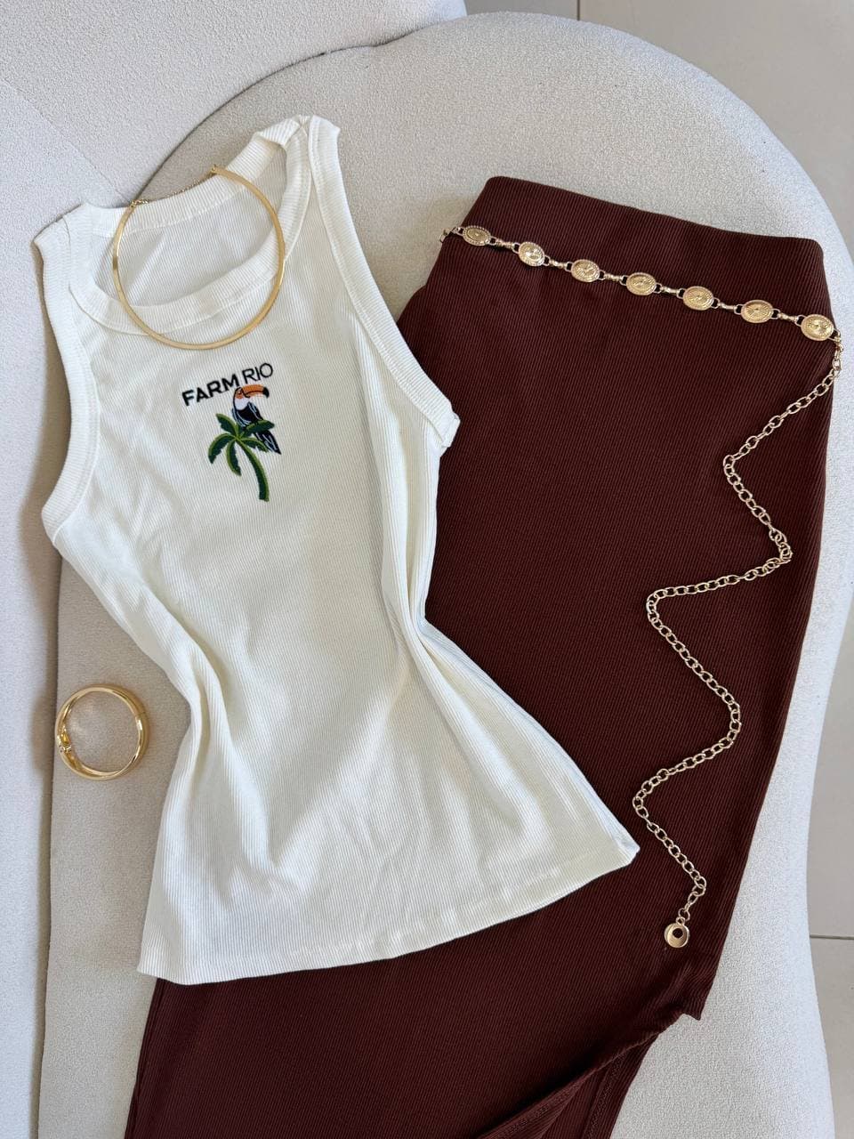 Cinto Corrente Pequenas Mandalas Dourado