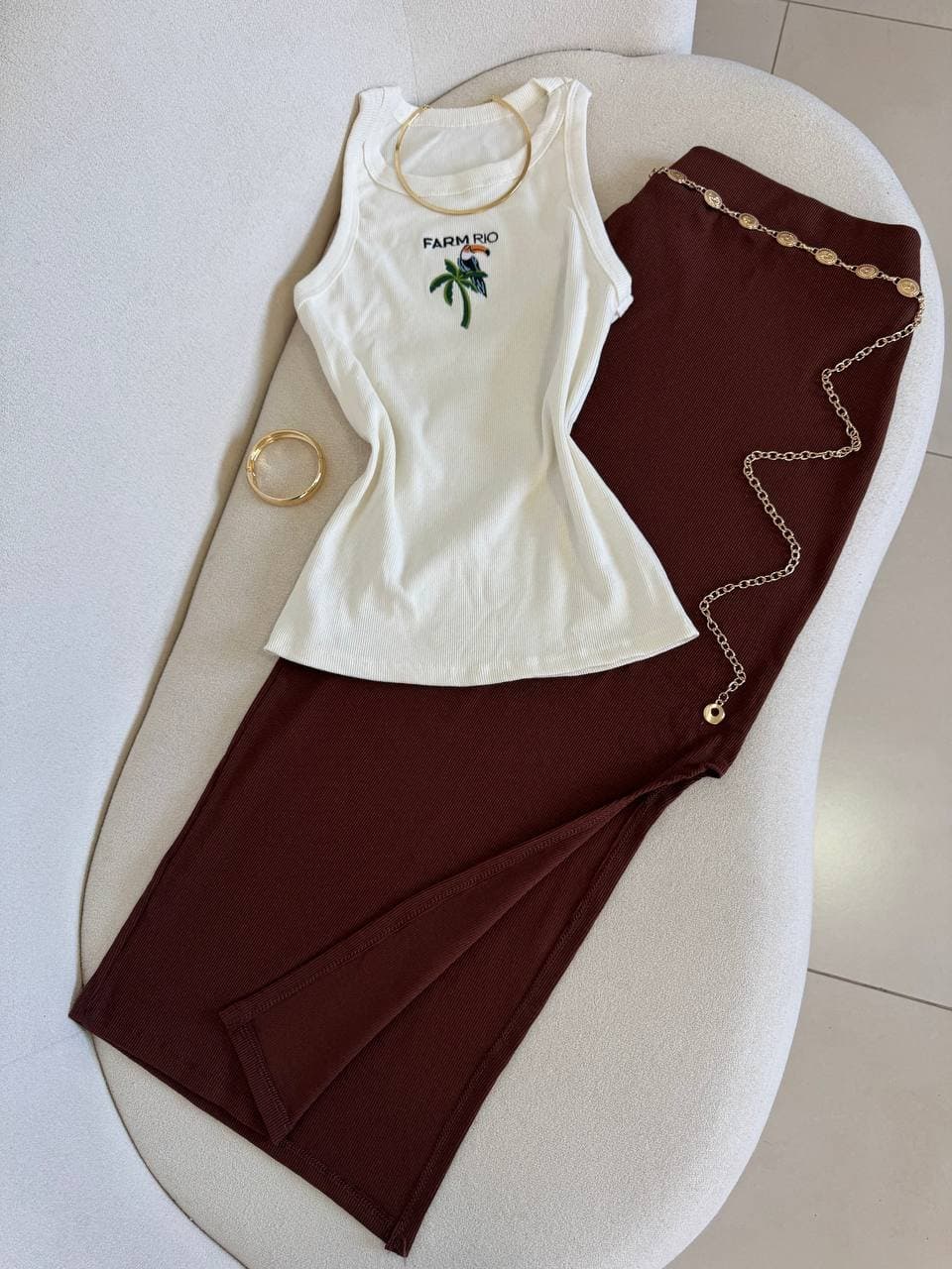 Cinto Corrente Pequenas Mandalas Dourado