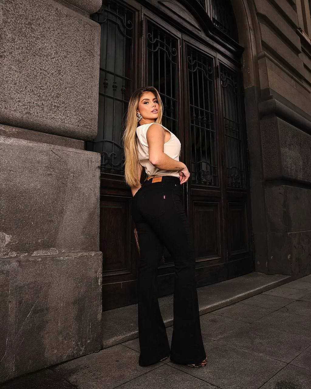 Calça Flare Carmen Jeans Preta