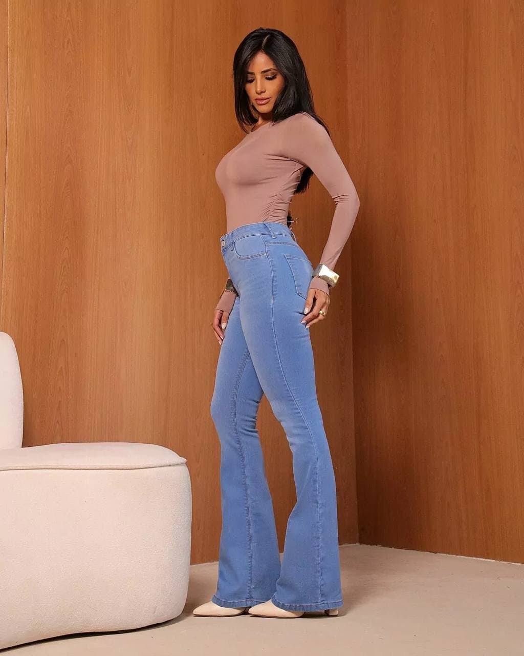 Calça Flare Carmen Jeans Azul