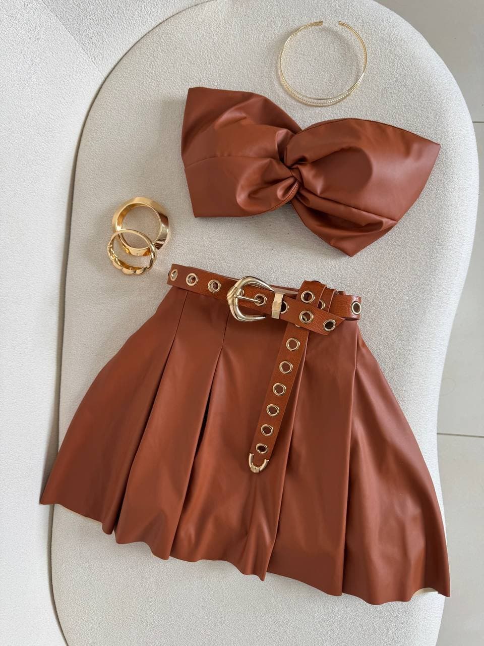 Cropped Nozinho Courino Caramelo