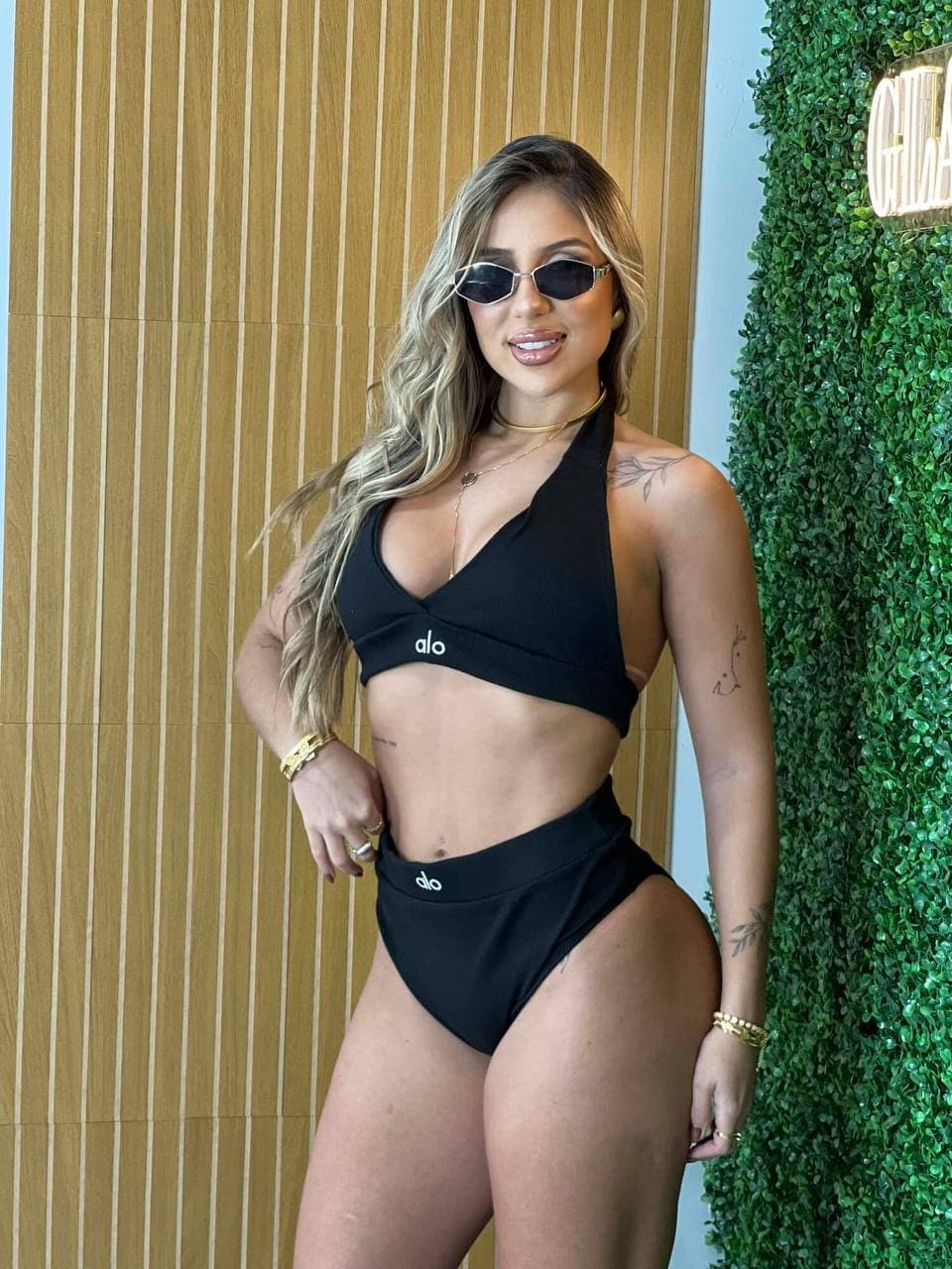 Conjunto Hot Pants Canelado Heloísa Preto