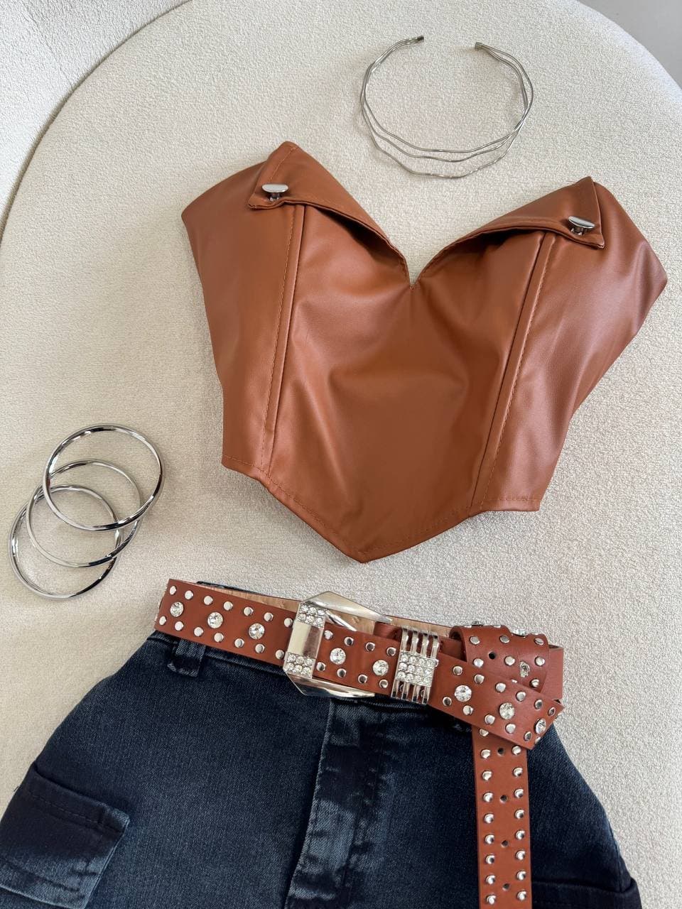 Saia Jeans Cargo Estonada Grafite