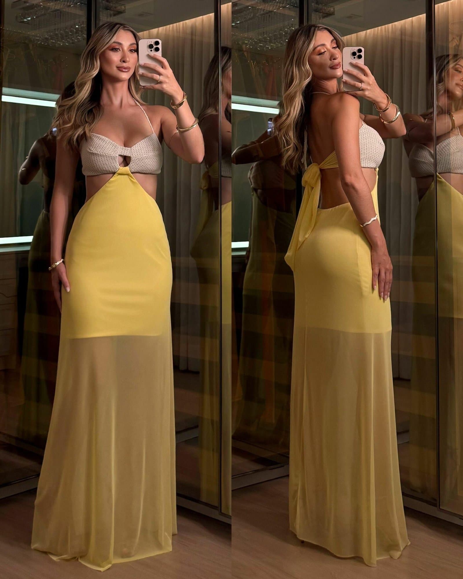 Vestido Longo Florescer Amarelo
