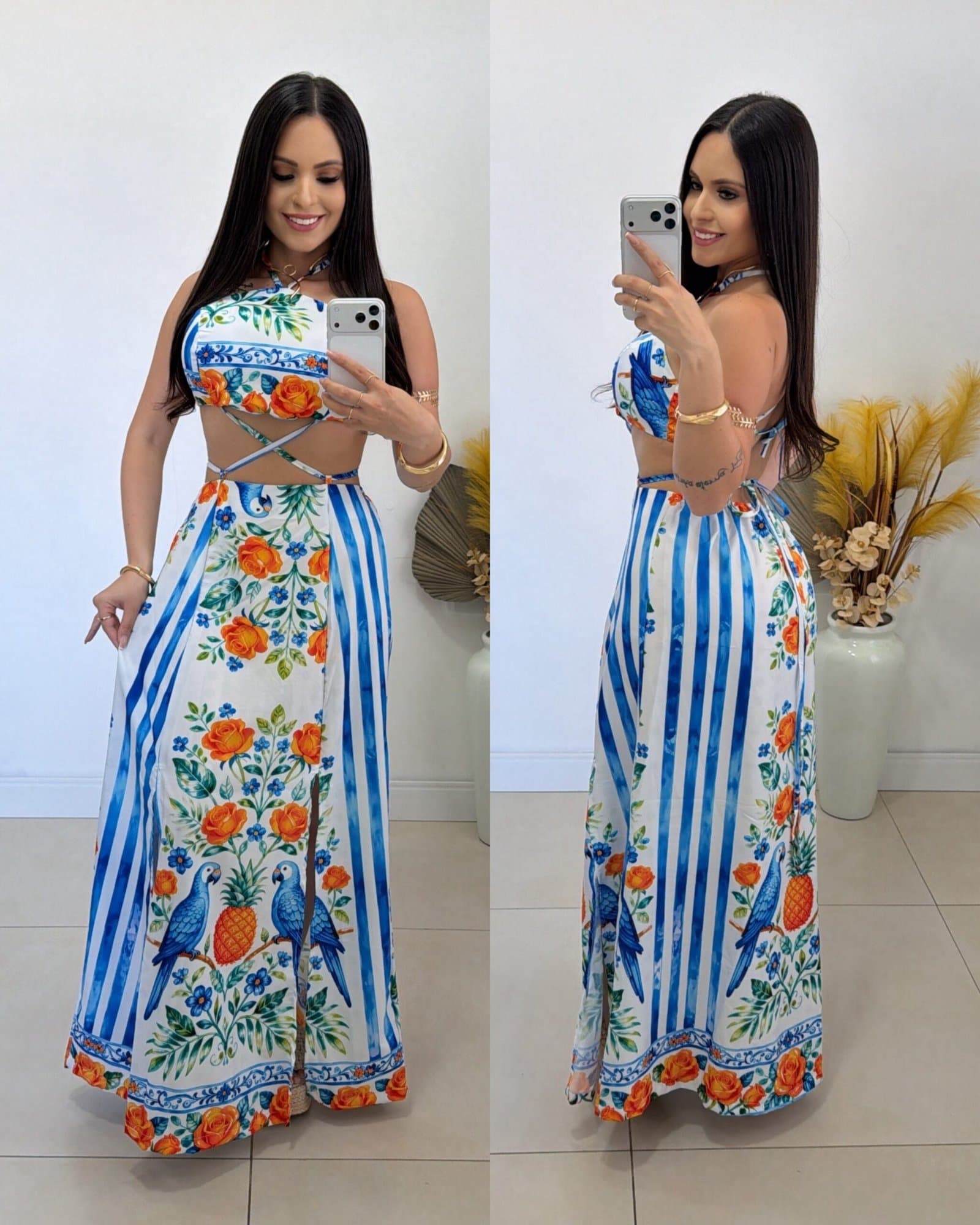 Vestido Longo Estampado Melissa