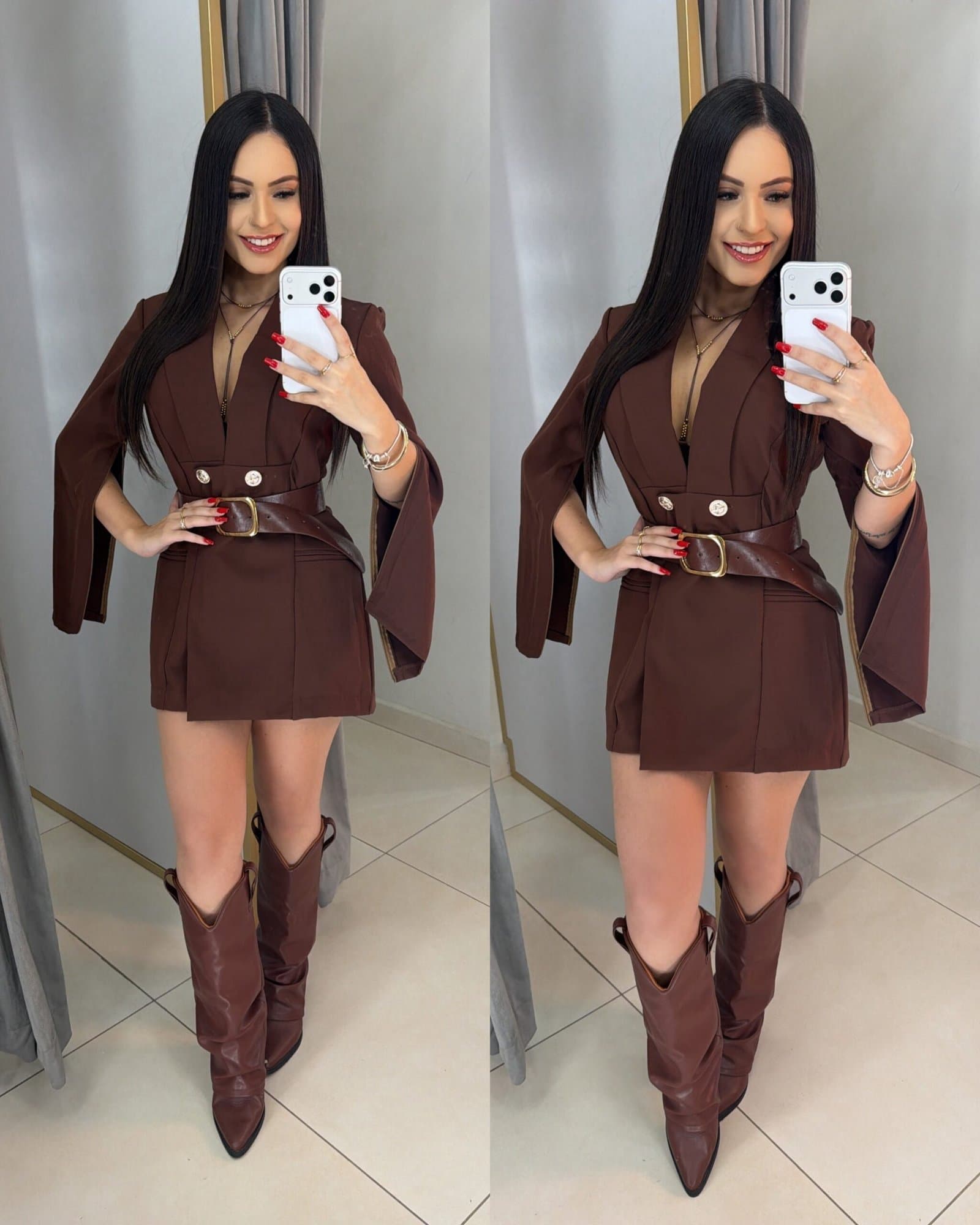 Conjunto de Blazer Maysie Marrom