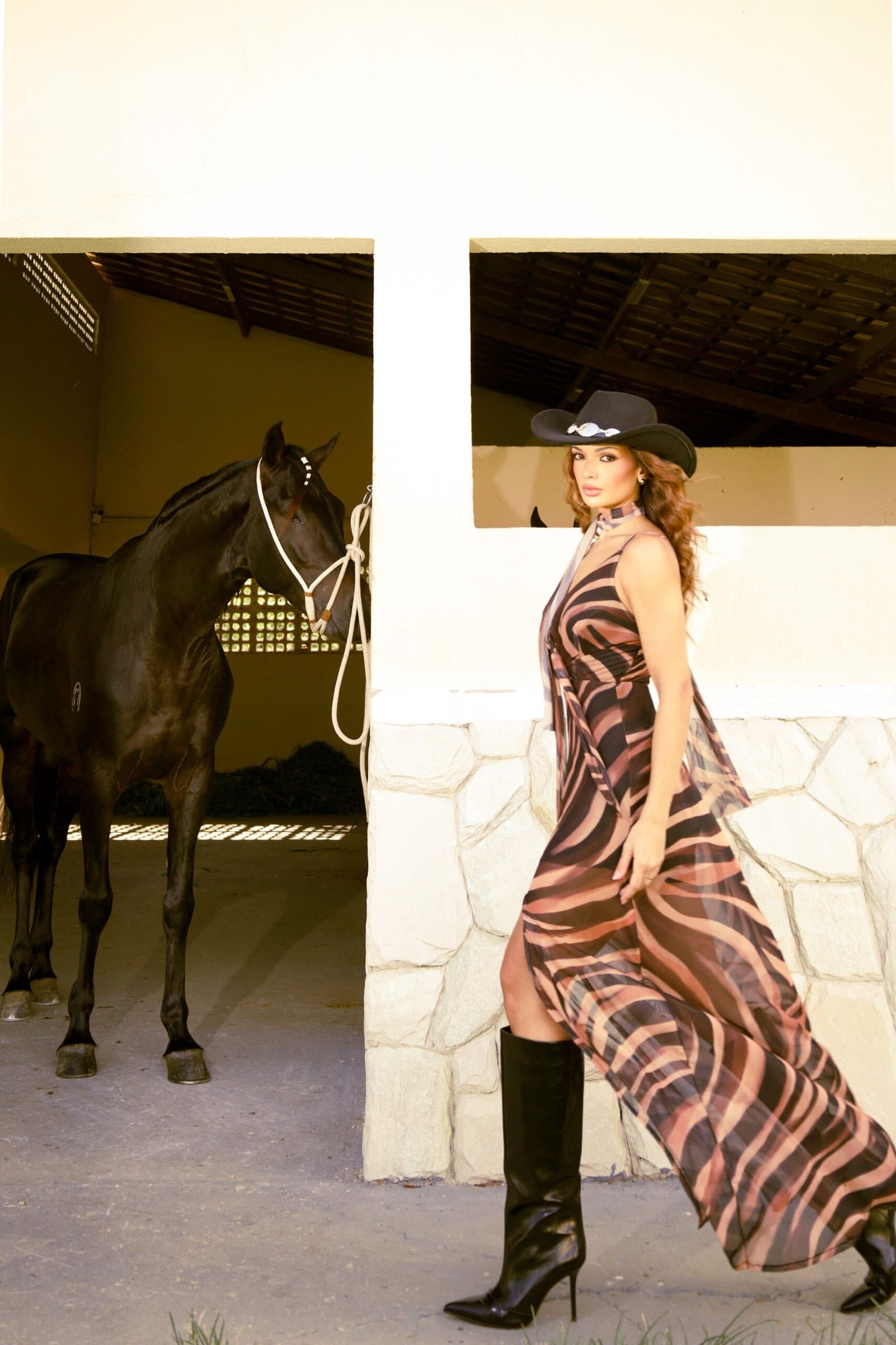 Vestido Clarity Tule Estampado Animal Print