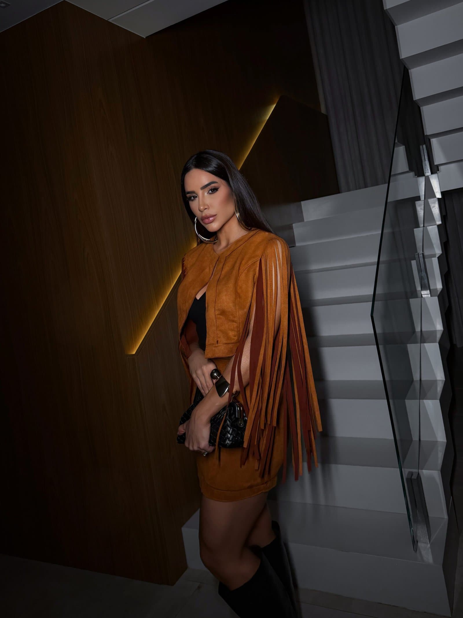 Conjunto Franjas Ranch Caramelo