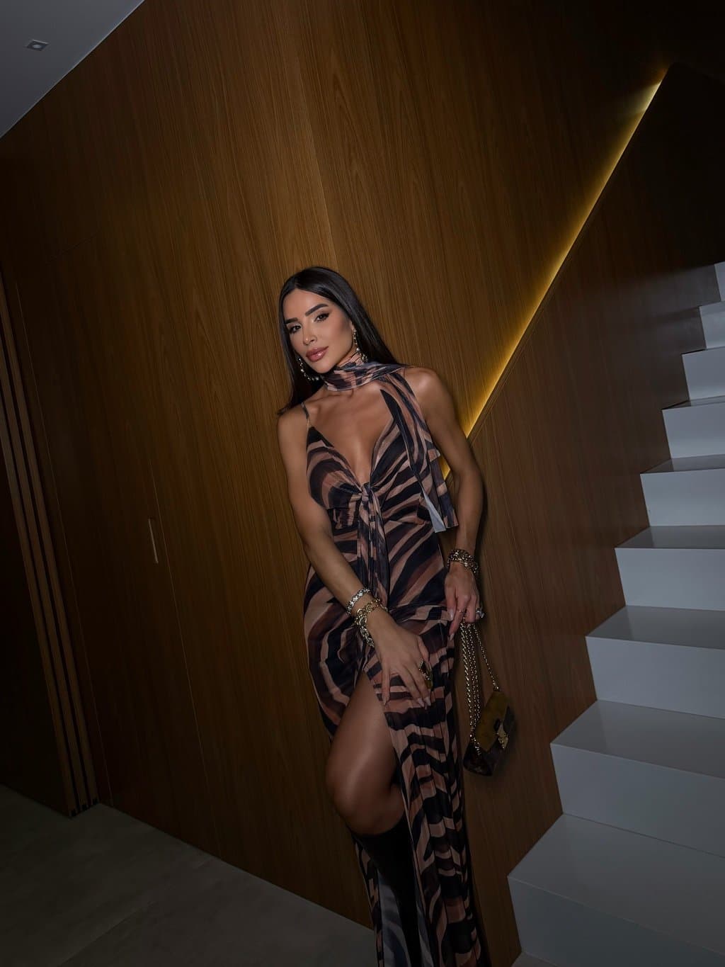 Vestido Clarity Tule Estampado Animal Print