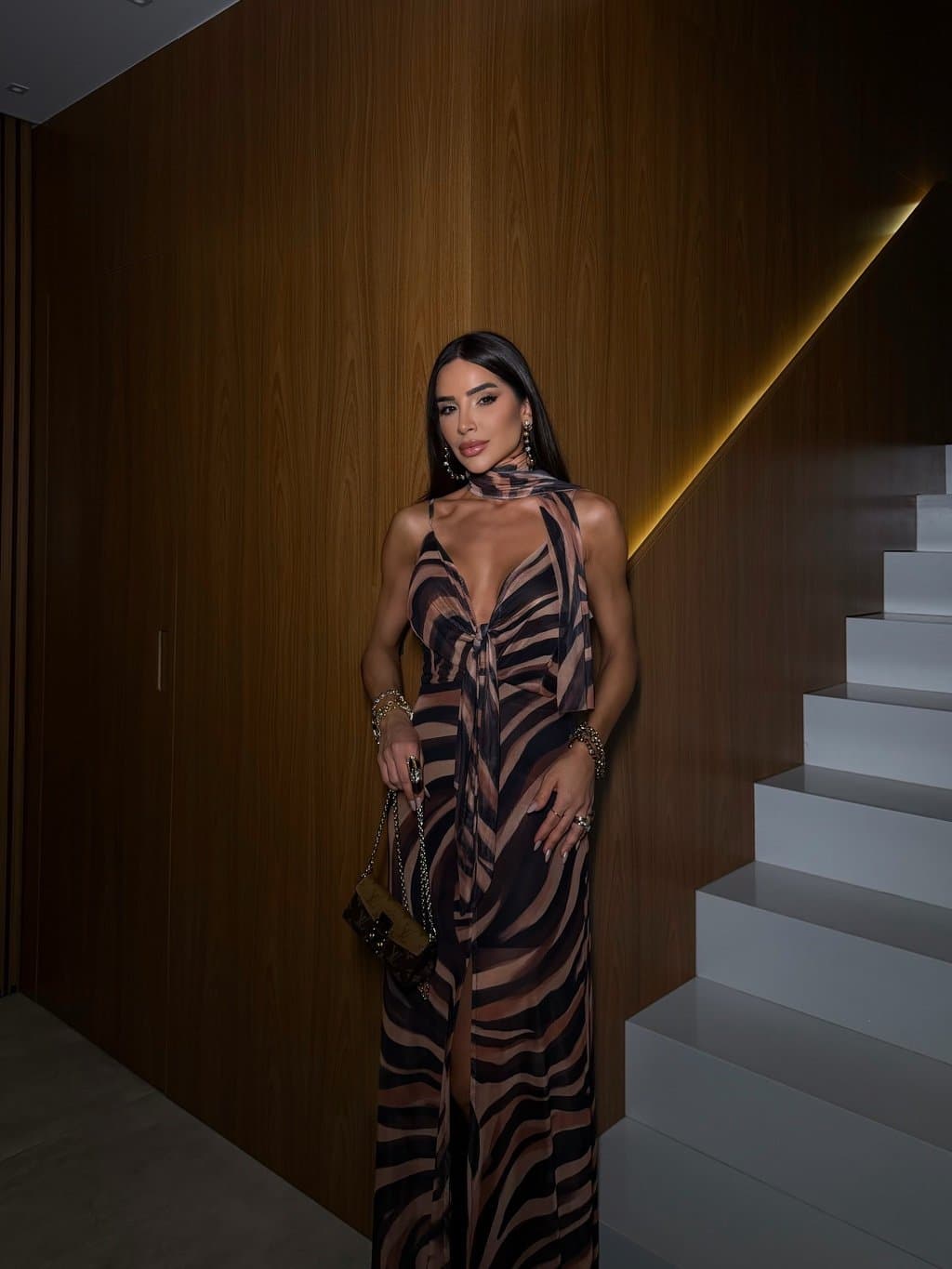 Vestido Clarity Tule Estampado Animal Print