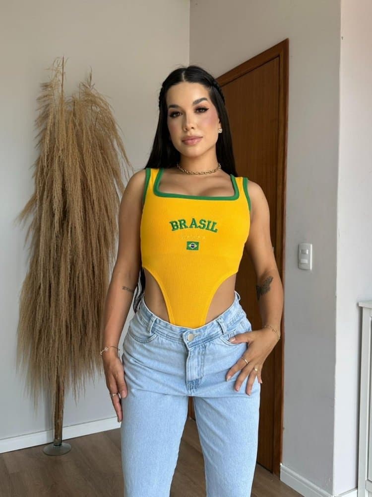 Body Cavado Brasil Canelado