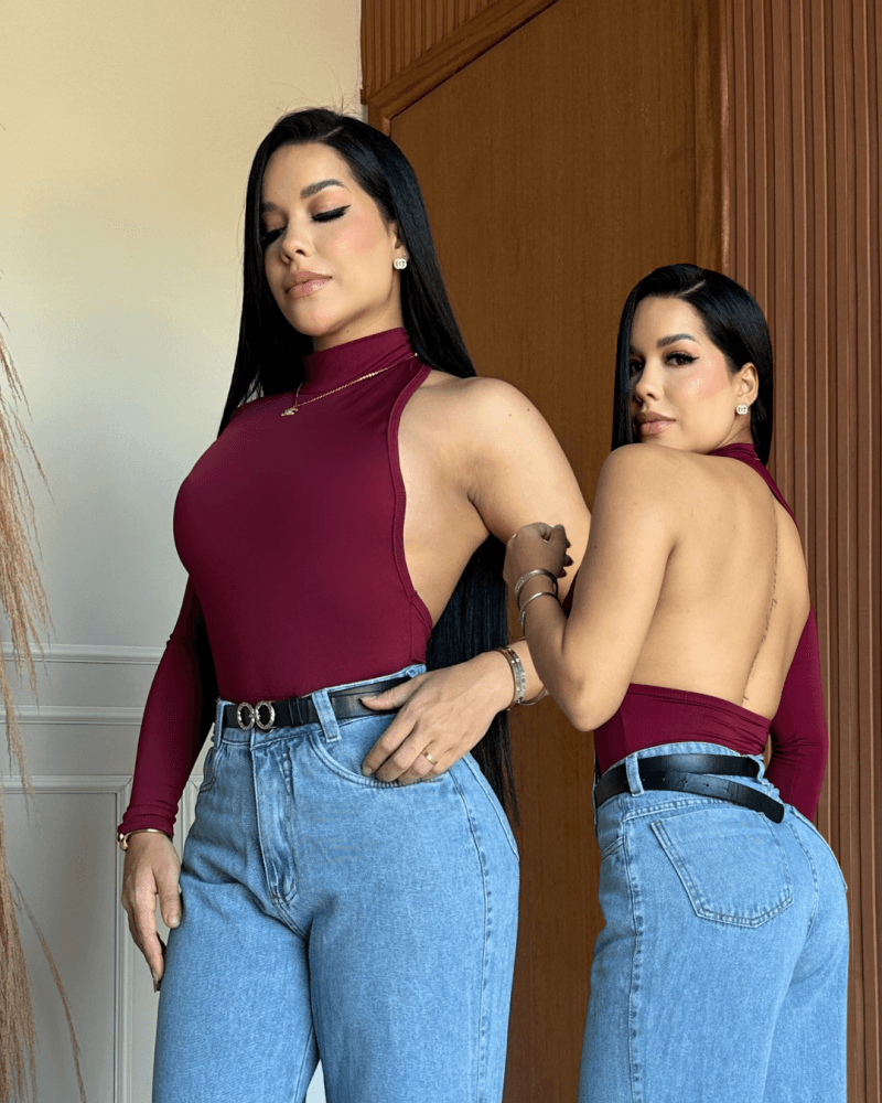 Body Manga Única Costas Abertas Milão