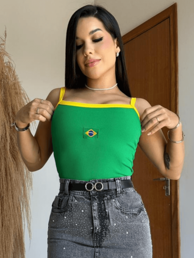 Cropped Canelado Brasil