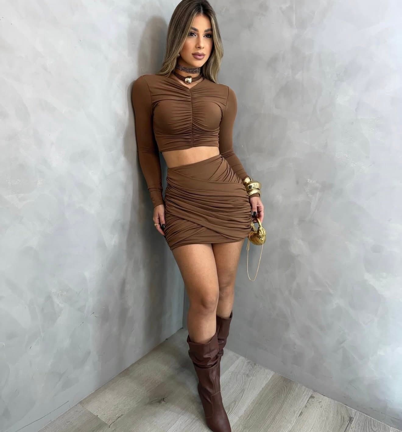 Conjunto Jamile Marrom