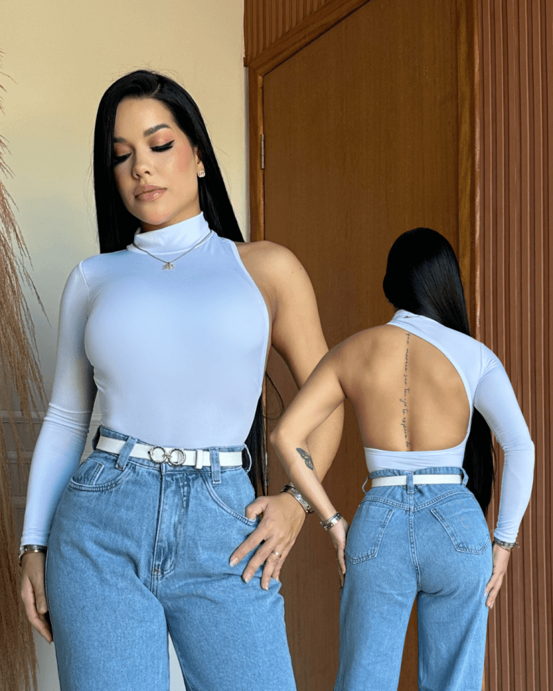 Body Manga Única Costas Abertas Milão