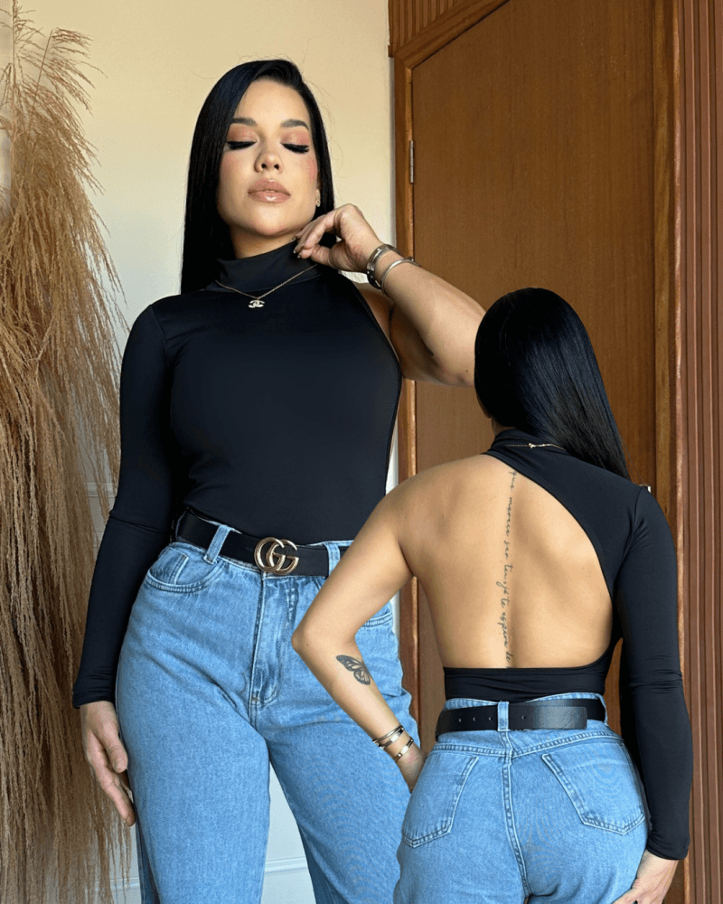 Body Manga Única Costas Abertas Milão