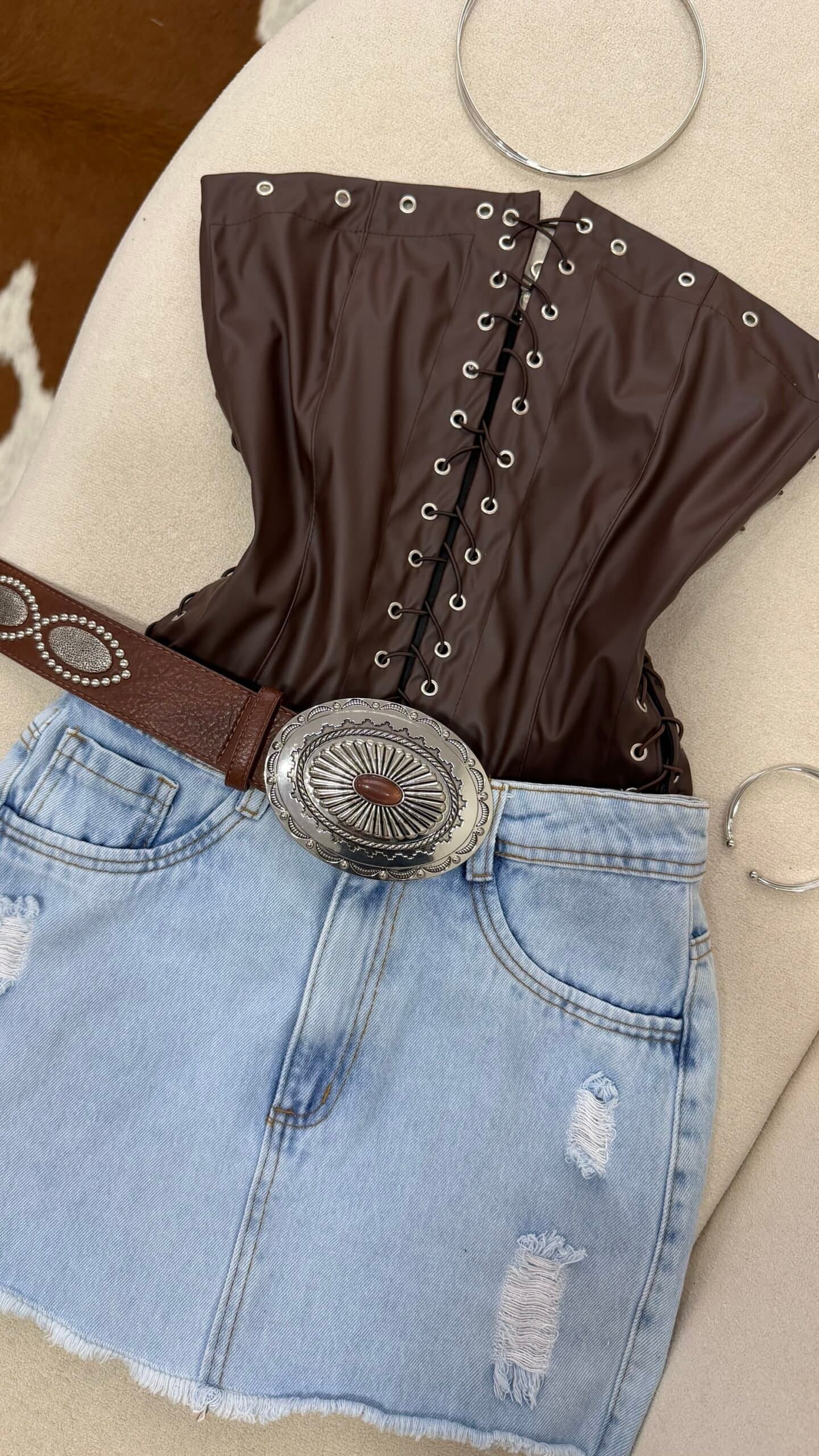 Cropped Corset Courino Premium Luxo
