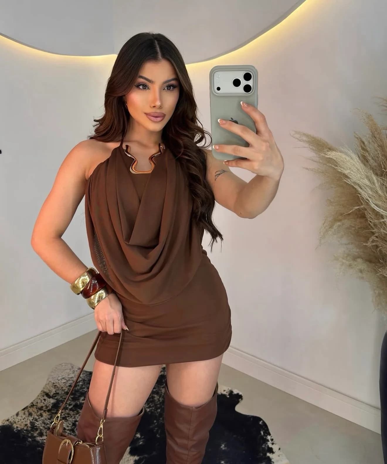 Vestido Tule Fivela Dourada Orgânica