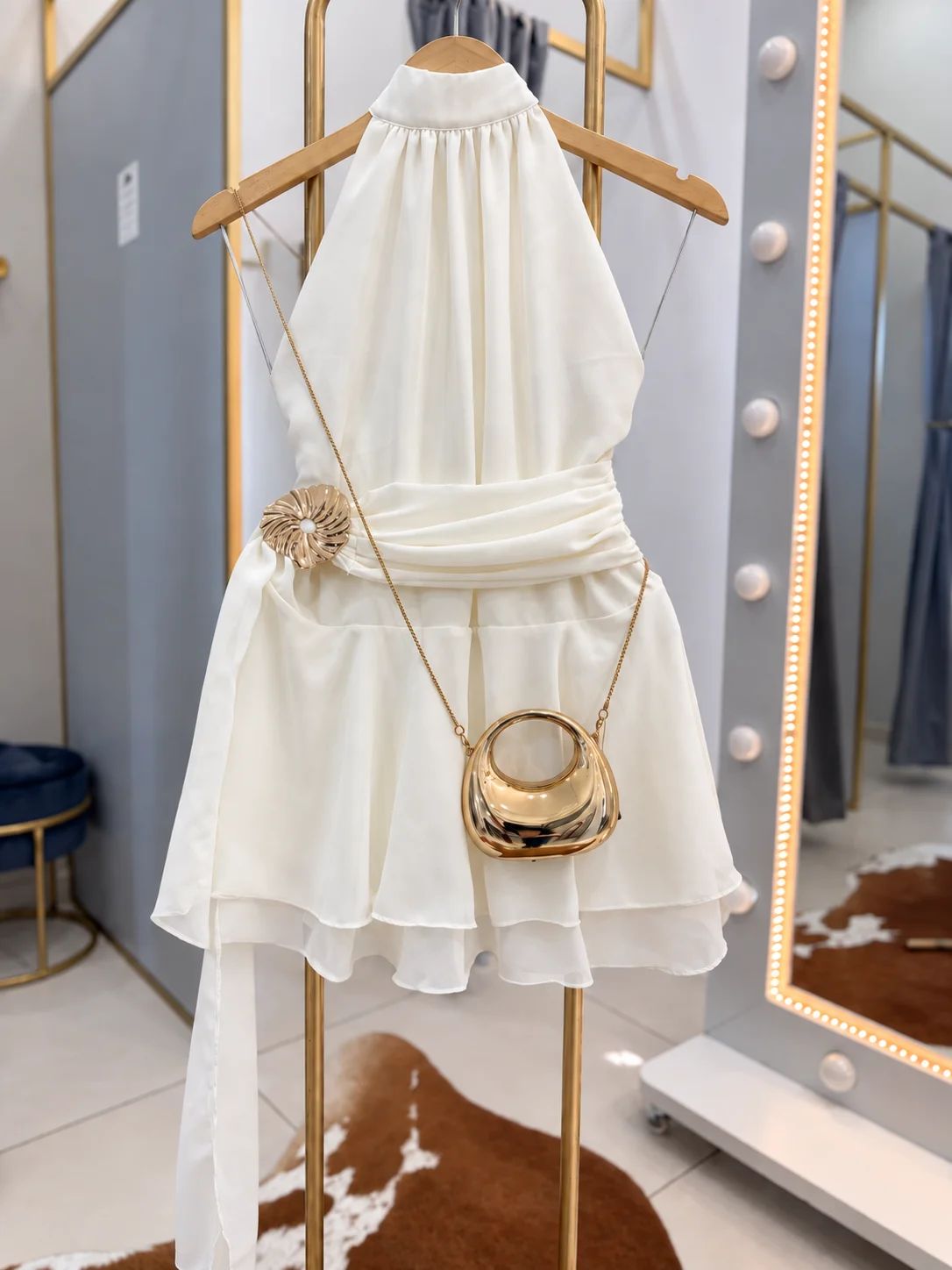Vestido/macaquinho Chiffon Flor
