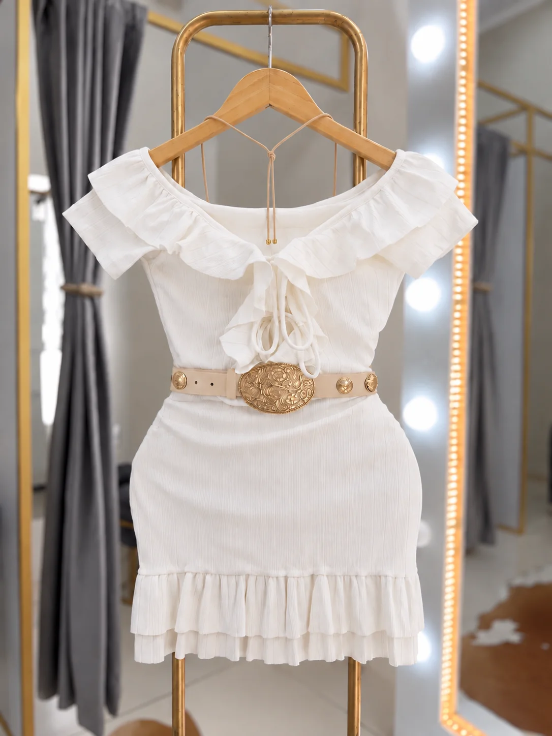 Vestido/macaquinho Canelado Ágatha