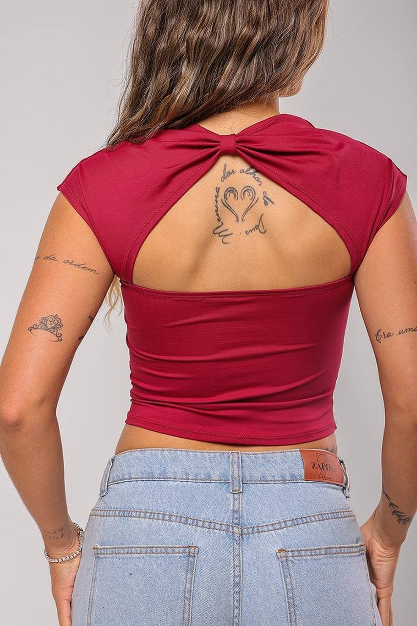 Cropped Becky Poliamida Marsala