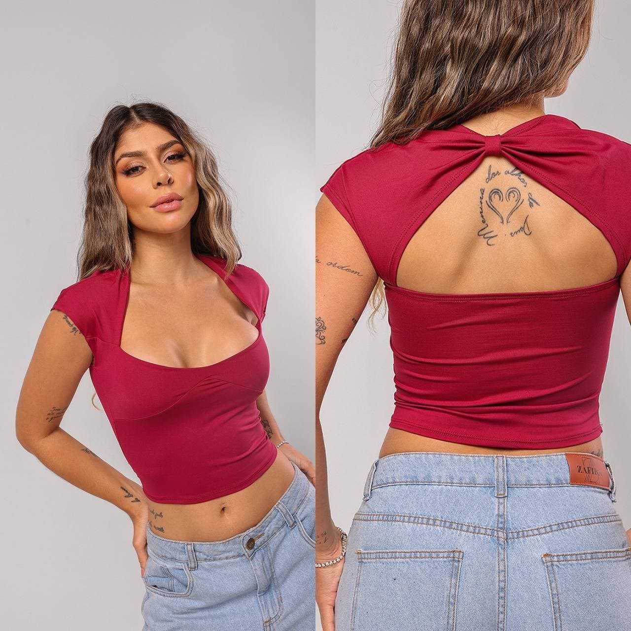 Cropped Becky Poliamida Marsala