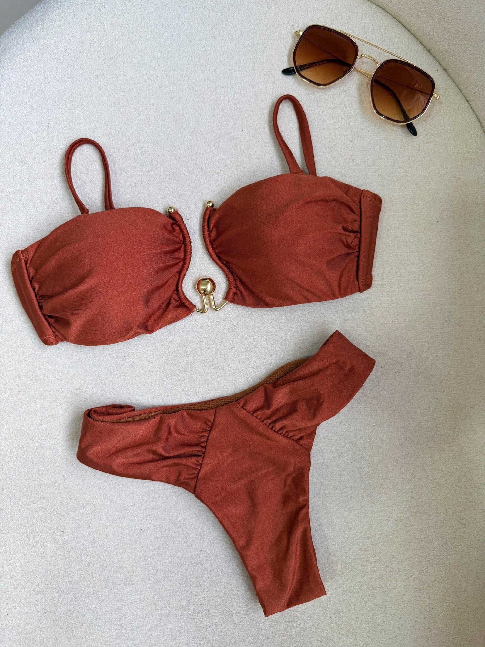 Biquíni Acetinado Luxo Terracota