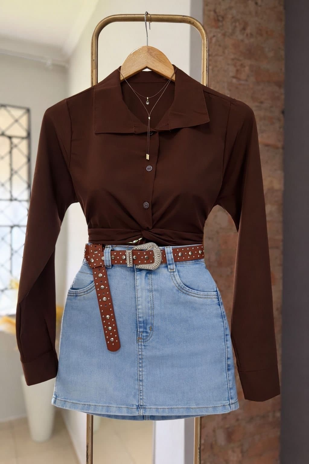 Saia Jeans com Lycra Victoria