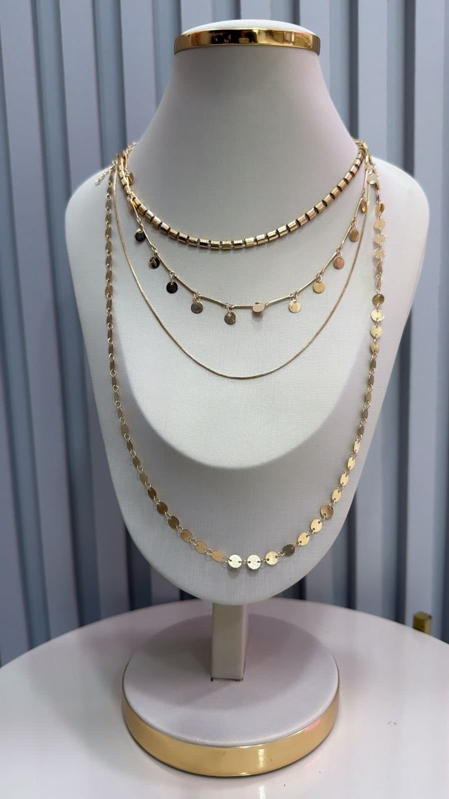 Conjunto de 4 Colares Rafa Dourado
