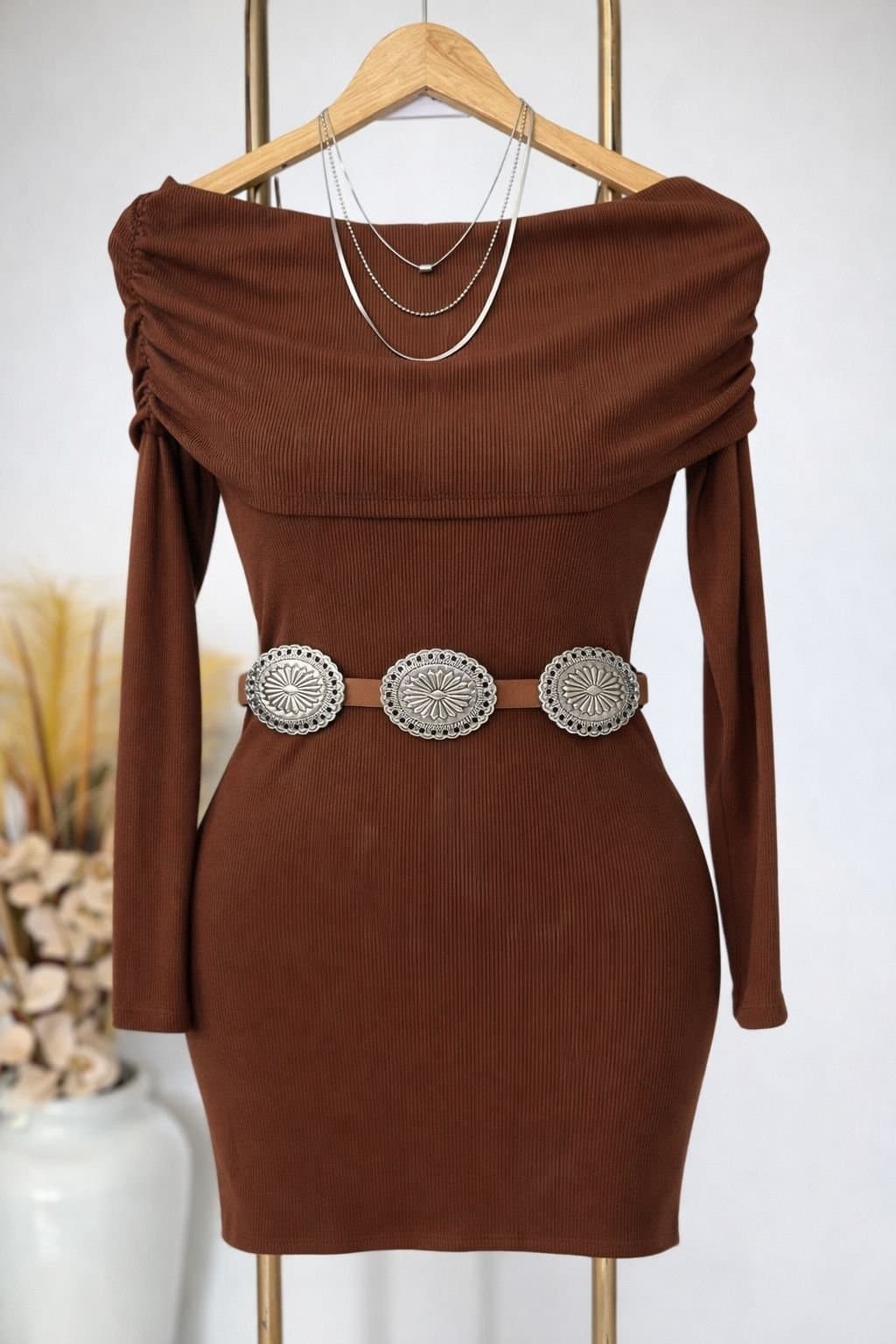 Vestido Ombro a Ombro Ribana Canelada