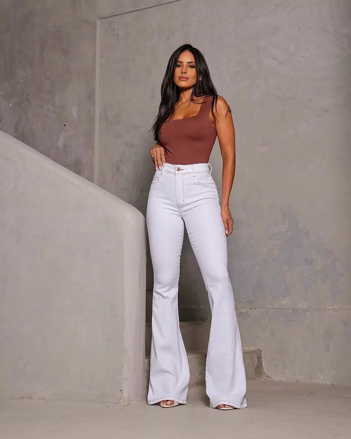 Calça Jeans Carmen Flare Cristal Branca