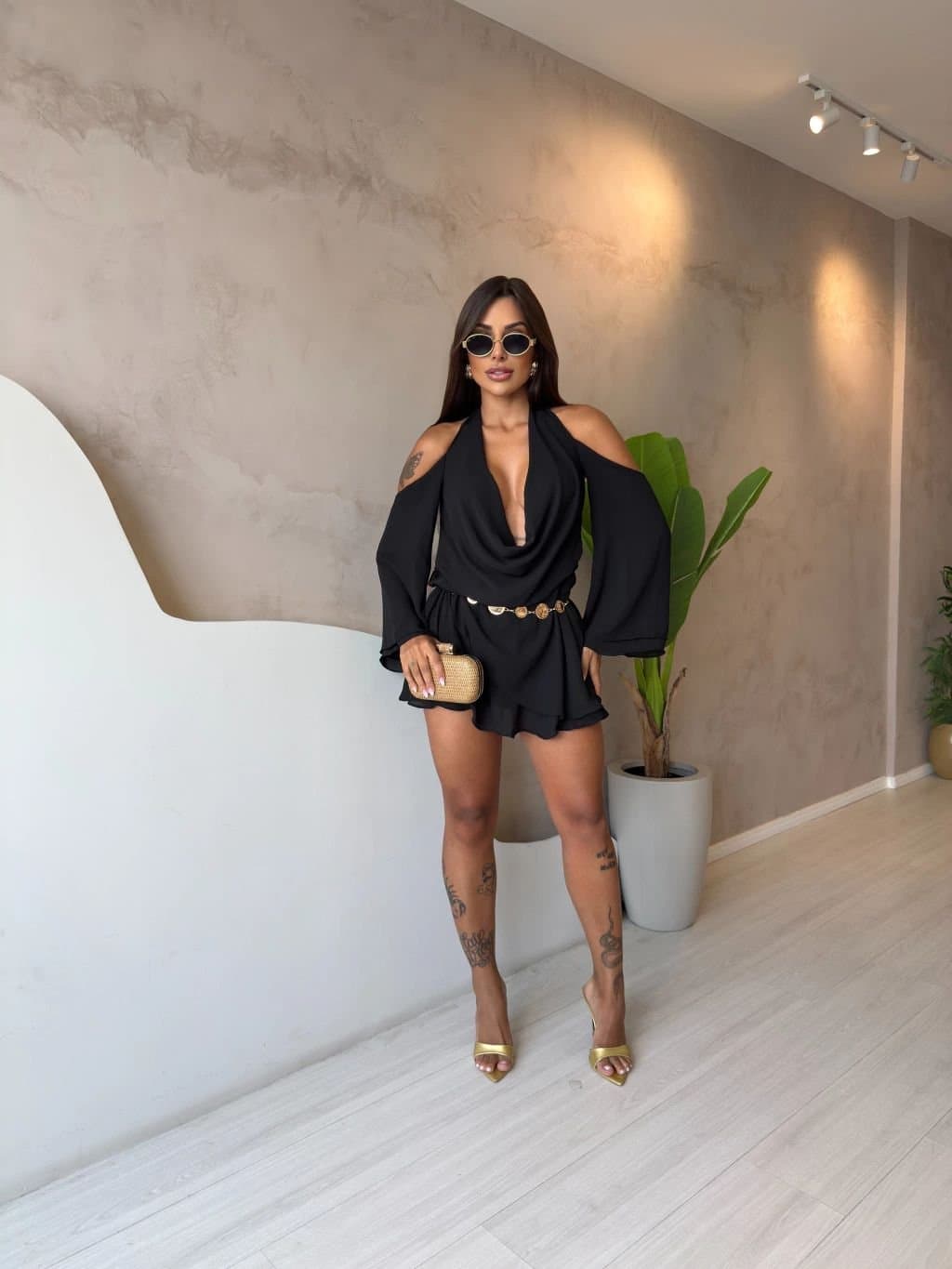 Vestido/macaquinho Chiffon Cristina