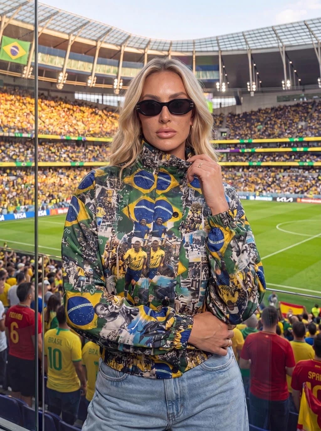 Jaqueta Corta Vento Forrada Estampa Exclusiva Brasil