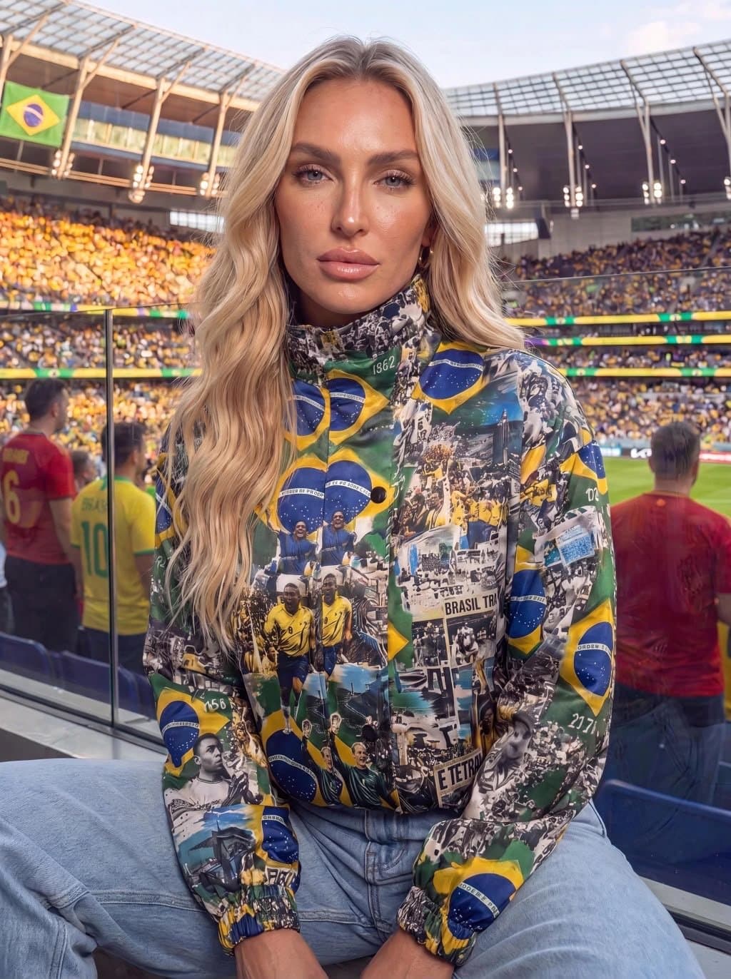 Jaqueta Corta Vento Forrada Estampa Exclusiva Brasil