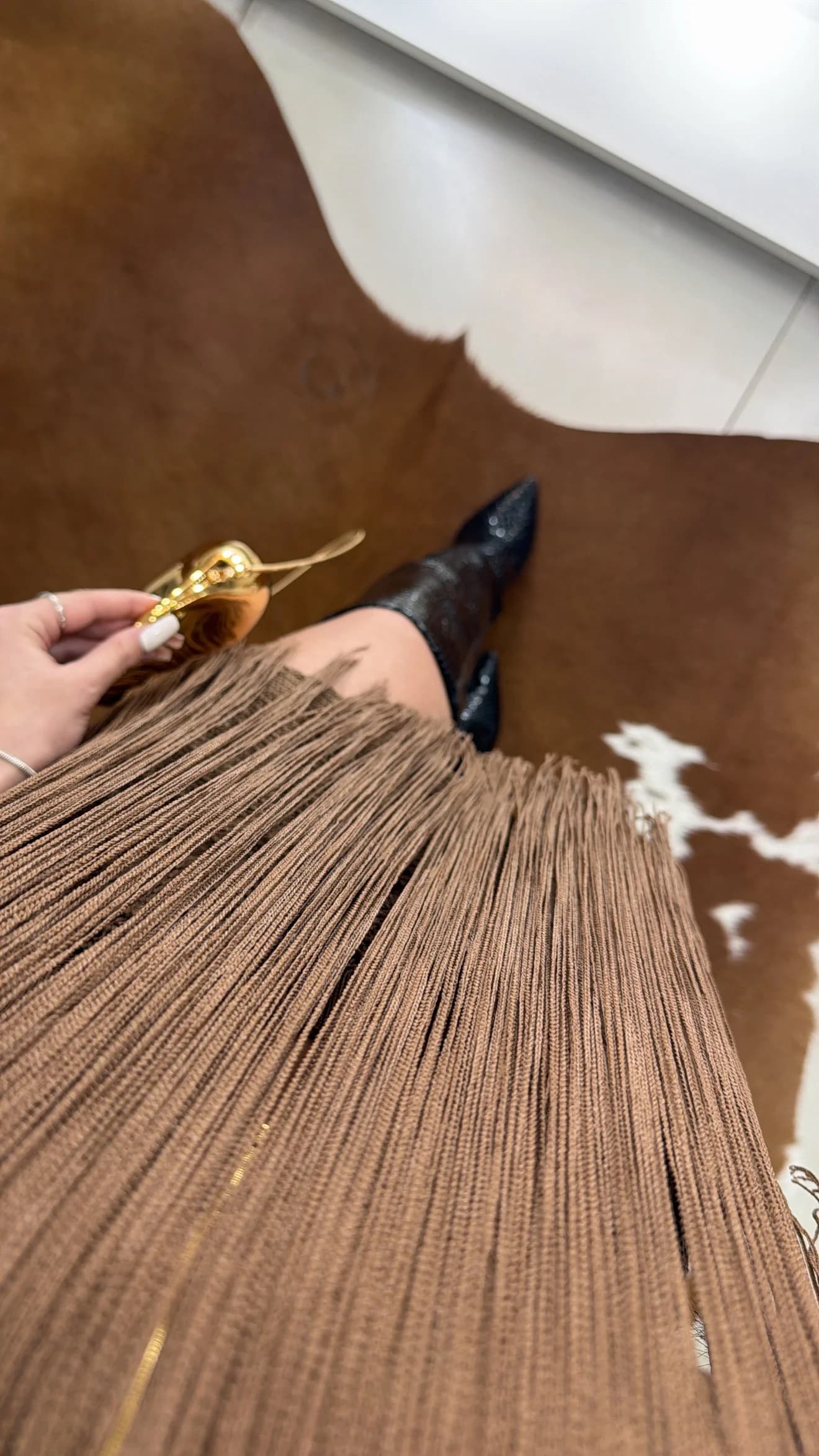 Conjunto 3 Peças com Franjas Luxo Tricô Rayon - Linha Premium