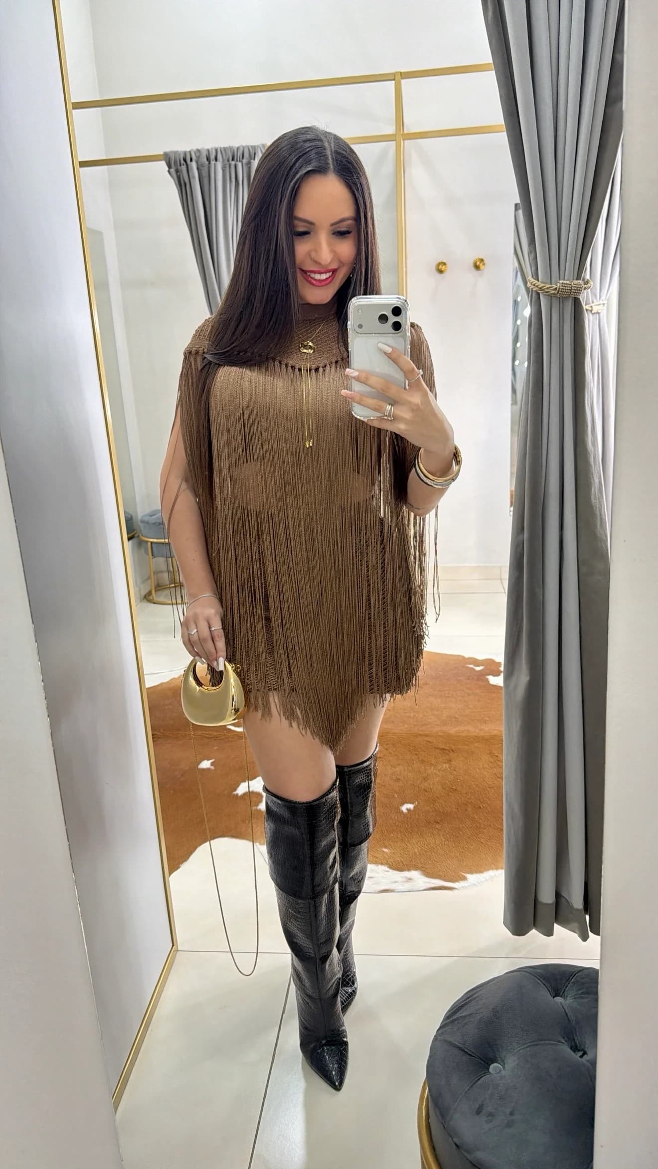 Conjunto 3 Peças com Franjas Luxo Tricô Rayon - Linha Premium