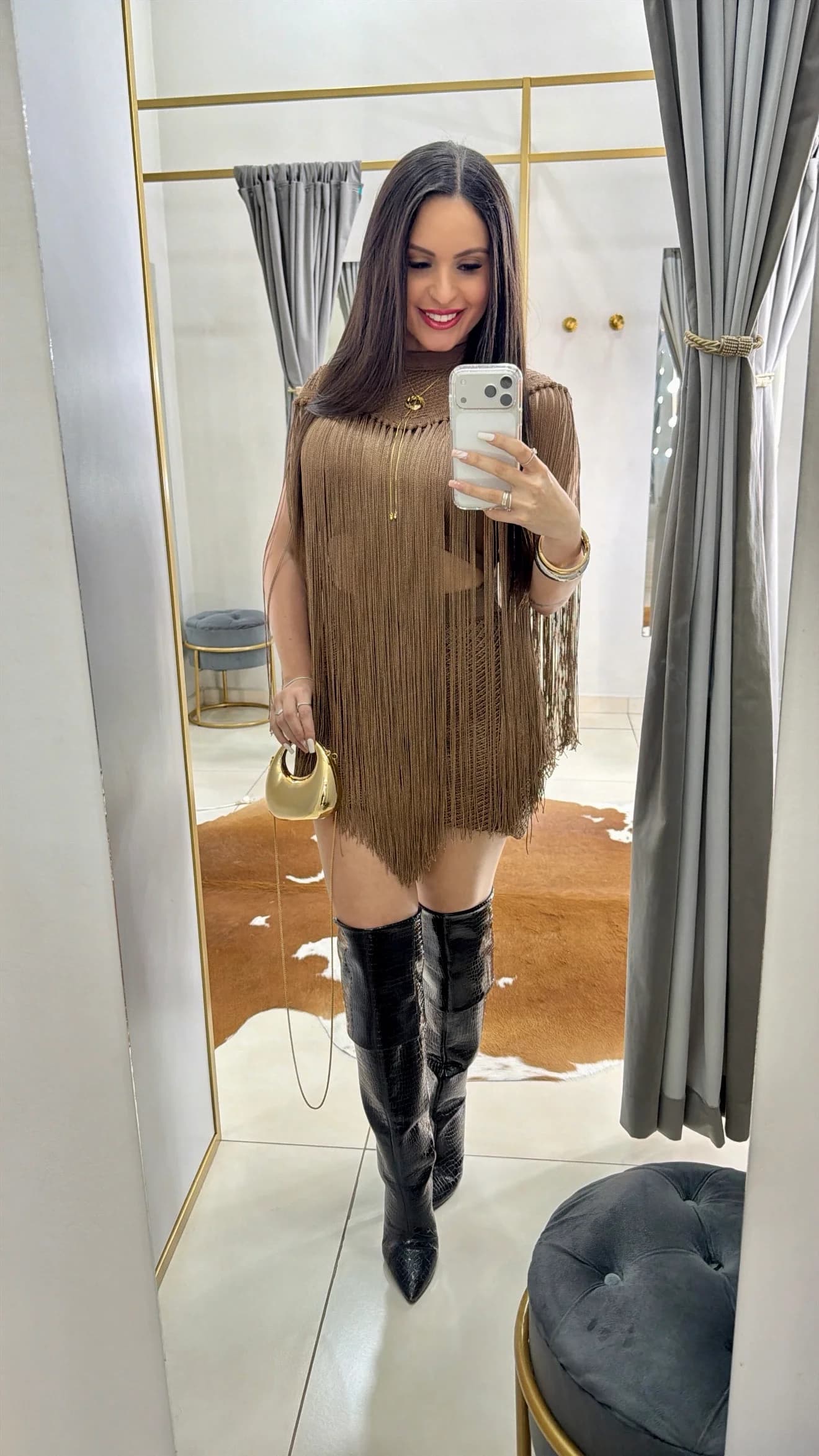 Conjunto 3 Peças com Franjas Luxo Tricô Rayon - Linha Premium