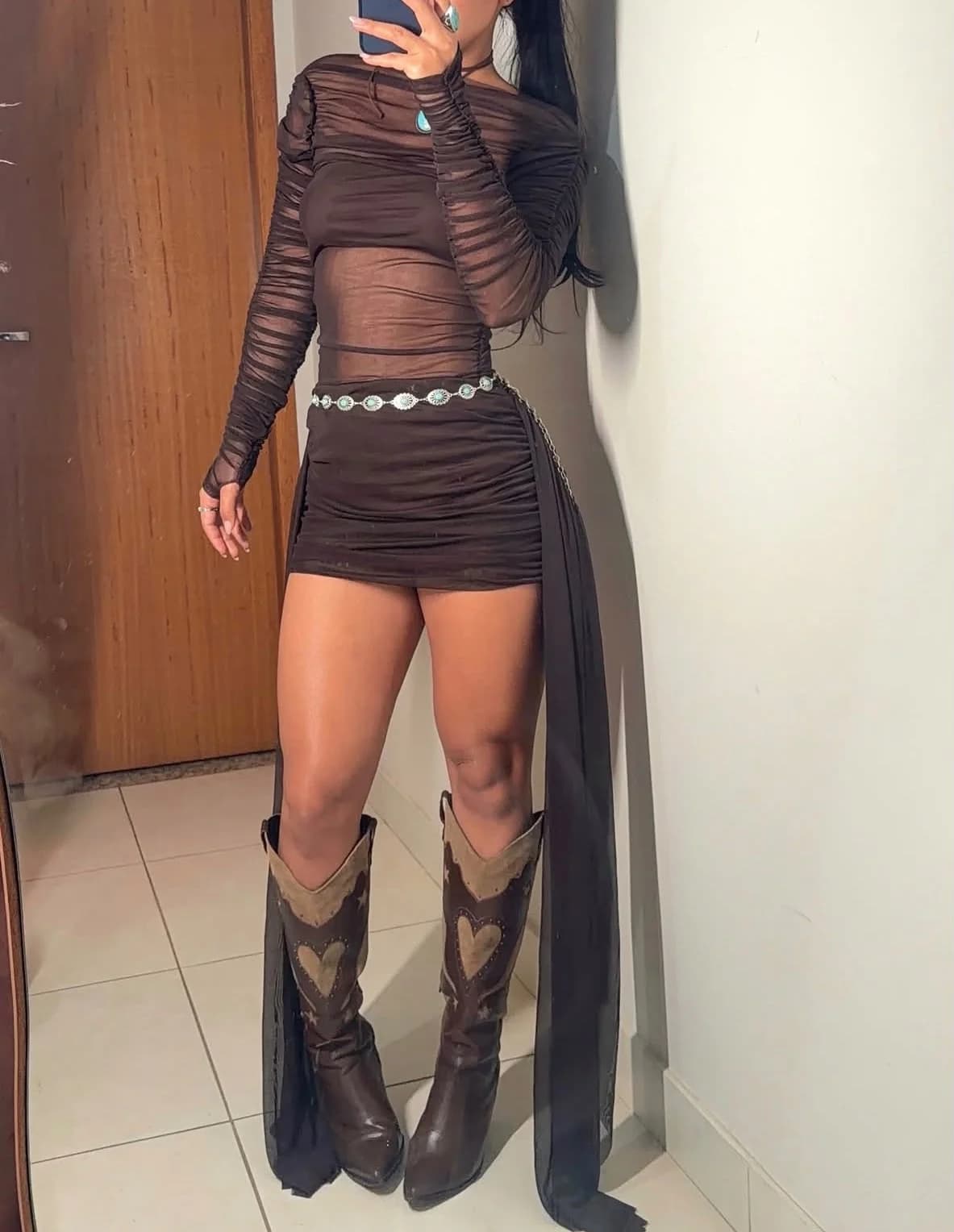 Conjunto 3 Peças Tule Luvinha Hannah Drapeado