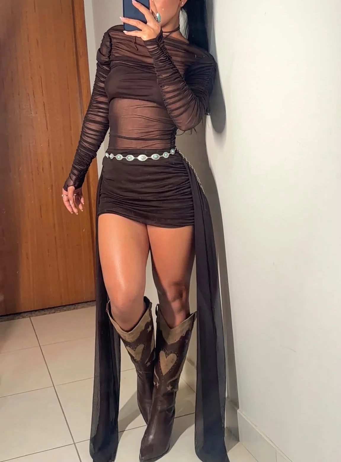 Conjunto 3 Peças Tule Luvinha Hannah Drapeado