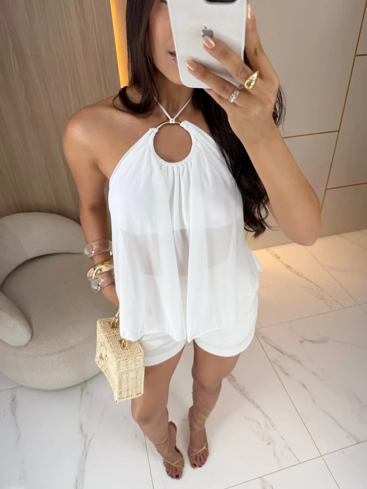 Blusa Bata Tule Antonella Argola